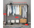 Black Heavy Duty Clothes Rail Rack Hanging Garment Display Stand Shoe Storage Shelf