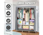 Large Portable Wardrobe Clothes Storage Organizer with 3 Hanging Rails & Shelves