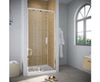 ELEGANT Sliding Shower Screen for Bathroom 3 Panels Tempered Glass Bath Screen 860x1900mm