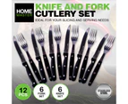 Home Master 12PCE Knife & Fork Cutlery Set Stainless Steel With Steak Knife