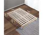 Oikiture Bed Frame Double Size Wooden Timber Mattress Base Platform Furniture