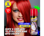 Party Central 12PCE Hair Spray Vibrant Red Long Lasting Non-Sticky 125ml - Red