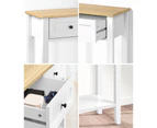 Oikiture Console Table Hallway Entry 2 Drawers Hall Side Display Shelf Desk - White