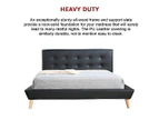 Queen PU Leather Deluxe Bed Frame Black