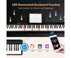 Costway 88-Key Lighted Electronic Piano Keyboard Electric Digital Piano Beginners Kids Gift w/Bluetooth APP/MP3/USB
