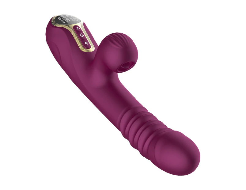 Miraco Rabbit Thrusting Vibrator Heating Oral Sucking Clitoris Stimulator Purple