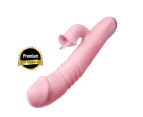 Miraco Thrusting Dildo Rabbit Vibrator Heating Massager Vibrator Telescopic Pink