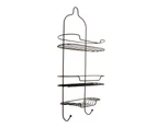 Home Master Shower Caddy Deluxe Black Rust Proof 3 Tier 28 x 58cm - Black