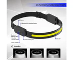 2PCS Bluetooth LED Head Torch Induction Headlamp COB Waterproof Rechargeable Camping Headlight Black