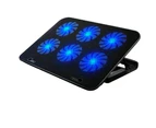 Laptop Cooler Pad 6 Fan Table Stand USB Ports Powerful - For 12 to 17 Inches Laptops