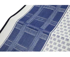 Europa Midnight Blue Geometric Reversible Recycled Plastic Outdoor Rug