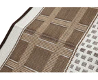 Europa Chestnut & Walnut Brown Geometric Reversible Recycled Plastic Outdoor Rug