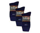 3 Pairs Multipack Kids Thermal Socks | THMO | Ribbed Soft Top Fleece Fluffy Inner Warm Socks for Boys & Girls - Navy - Navy