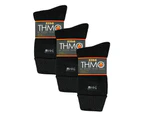 3 Pairs Multipack Kids Thermal Socks | THMO | Ribbed Soft Top Fleece Fluffy Inner Warm Socks for Boys & Girls - Black - Black