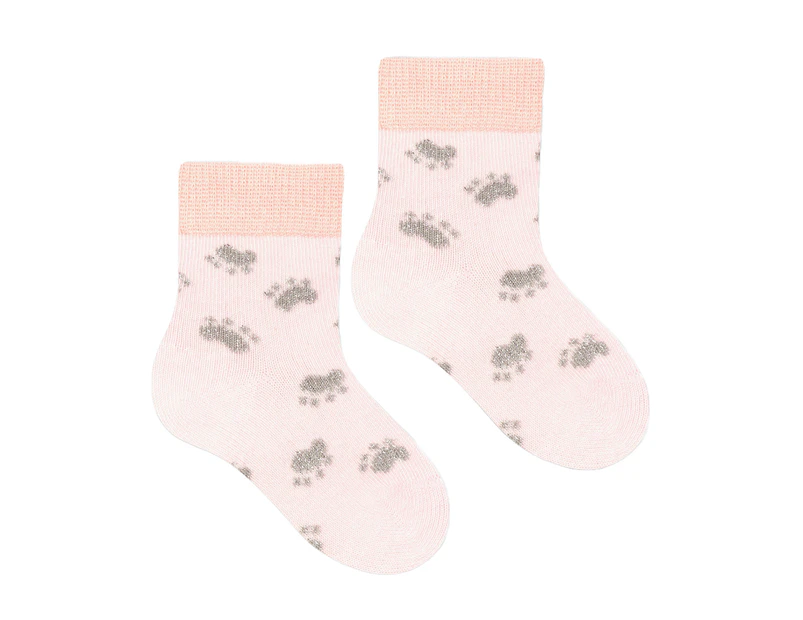 Baby Funny Patterns Cotton Socks | Steven | Soft Colourful Novelty Socks for Boys & Girls - Paws (Pink) - Paws (Pink)