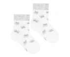 Baby Funny Patterns Cotton Socks | Steven | Soft Colourful Novelty Socks for Boys & Girls - Paws (White) - Paws (White)