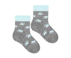 Baby Funny Patterns Cotton Socks | Steven | Soft Colourful Novelty Socks for Boys & Girls - Paws (Light Grey) - Paws (Light Grey)