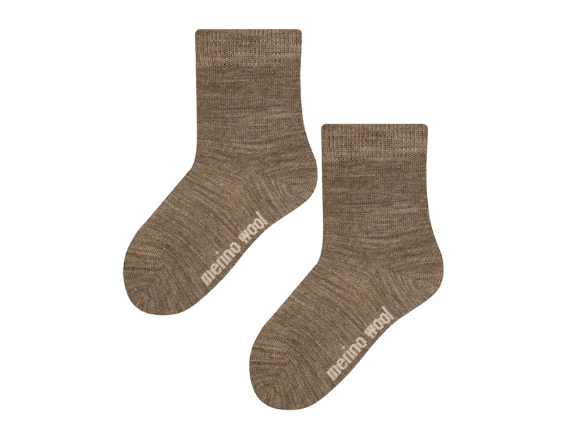 Kids Warm Merino Wool Socks | Steven | Breathable Thermal Knitted Ribbed Wool Socks for Winter - Beige - Beige