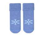 1 Pair Baby Christmas Cotton Socks | Steven | Funny Xmas Novelty Socks | Snowmen, Gingerbread Man, Reindeer, Snowflakes Design - Snowflake - Snowflake
