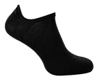Mens Merino Wool Low Cut No Show Socks | Steven | Invisible Low Cut Warm Footsies Socks - Black - Black