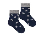 Baby Funny Patterns Cotton Socks | Steven | Soft Colourful Novelty Socks for Boys & Girls - Paws (Navy) - Paws (Navy)