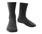 Mens Merino Wool Socks with Loose Soft Top | Steven | Non Binding Seamless Non Elastic Socks for Swollen Feet - Charcoal - Charcoal