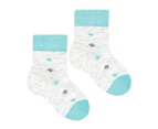 Baby Funny Patterns Cotton Socks | Steven | Soft Colourful Novelty Socks for Boys & Girls - Diamonds (Light Grey) - Diamonds (Light Grey)