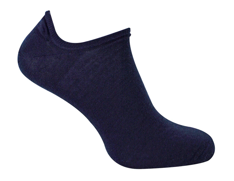Mens Merino Wool Low Cut No Show Socks | Steven | Invisible Low Cut Warm Footsies Socks - Navy - Navy