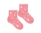 Baby Funny Patterns Cotton Socks | Steven | Soft Colourful Novelty Socks for Boys & Girls - Stars (Pink) - Stars (Pink)