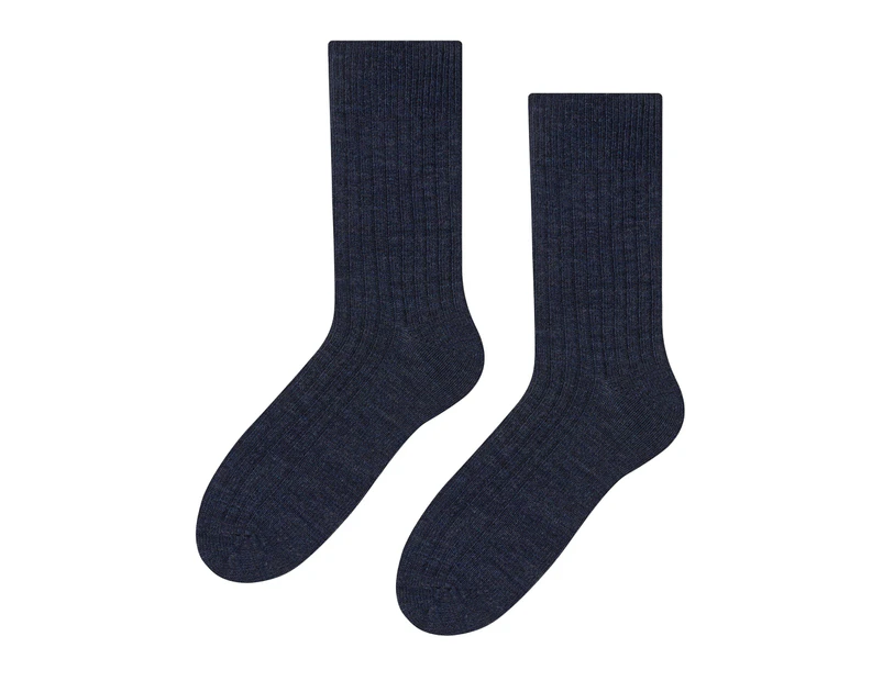 Mens Alpaca Wool Socks for Winter | Steven | Knitted Crew Boot Socks - Grey - Grey