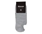 Mens Merino Wool Low Cut No Show Socks | Steven | Invisible Low Cut Warm Footsies Socks - Light Grey - Light Grey