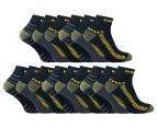 15 Pair Multipack Mens Ankle Trainer Socks | Sock Snob | Breathable Low Cut Padded Short Work Socks with Reinforced Heel and Toe - 15 Pairs - 15 Pairs