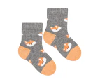 Baby Funny Patterns Cotton Socks | Steven | Soft Colourful Novelty Socks for Boys & Girls - Fox (Grey) - Fox (Grey)