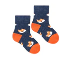 Baby Funny Patterns Cotton Socks | Steven | Soft Colourful Novelty Socks for Boys & Girls - Fox (Denim) - Fox (Denim)