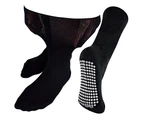 Extra Wide Oedema Socks with Non Slip Grips | Dr.Socks | Mens & Ladies | Bamboo Slipper Socks with Grippers for Swollen Legs Ankles & Feet - Black - Black