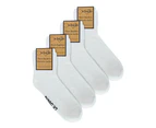 Mens Bamboo Diabetic Ankle Socks | Dr.Socks | Extra Wide Trainer Socks in Black & White - White - White