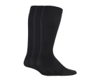 3 Pair Multipack Mens Flight Socks | IOMI | Graduated Compressions Socks for Swollen Feet | DVT Socks for Travel, Running Cycling - Black - Black
