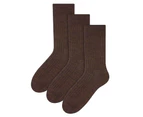 3 Pairs Multipack Mens Alpaca Wool Socks | Steven | Winter Thick Warm Boot Socks | Ideal for Hiking/Trekking/Camping - Brown - Brown