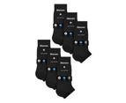 6 Pairs Multipack Mens Low Cut Trainer Socks | Steven | Breathable Ultra Soft Cushioned Ankle 100% Cotton Socks - Black - Black