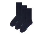 3 Pairs Multipack Mens Original Merino Wool Socks | Steven | Lightweight Cushioned Outdoor Boot Socks | Ideal for Hiking/Trekking/Camping - Navy - Navy