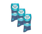9 Pairs Mens Non Elastic Cotton Socks | Gentle Grip | Soft Loose Top Socks | Diabetic Friendly Socks - Blue - Blue