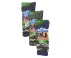 3 Pairs Multipack Mens Thick Merino Wool Socks | Sock Snob | Outdoor Warm Boot Socks - Camo - Camo