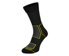 Merino Wool Work Boot Socks | Comodo | Lightweight Anti Blister Comfort Thick Crew Socks - Black - Black