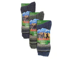 3 Pairs Multipack Mens Thick Merino Wool Socks | Sock Snob | Outdoor Warm Boot Socks - Nordic - Nordic