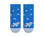 Baby Funny Patterns Cotton Socks | Steven | Soft Colourful Novelty Socks for Boys & Girls - Rockets (Blue) - Rockets (Blue)