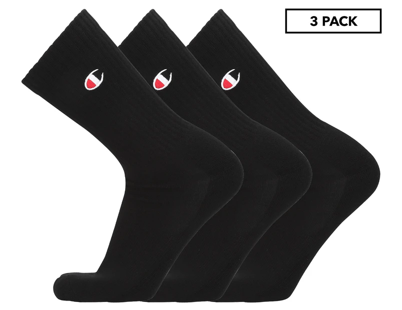Champion Men's Life C Logo Crew Socks 3-Pack - Black