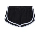 Men Underwear Solid Color U Convex Low Waist Elastic Breathable Underpants Loose Mesh Boxers Panties Casual Sport Shorts for Indoor - Black