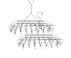 Xtra Kleen 2PCE Clothes Hanger Stainless Steel 40 Pegs Rotating 38 x 28cmcm
