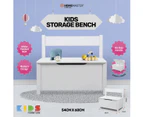 Home Master Kids White Storage Bench Safety Hinge Stylish Design 60 x 54cm - White