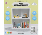 Home Master Kids 4 Section Storage Cubes Spacious Stylish Design 60 x 64cm - White